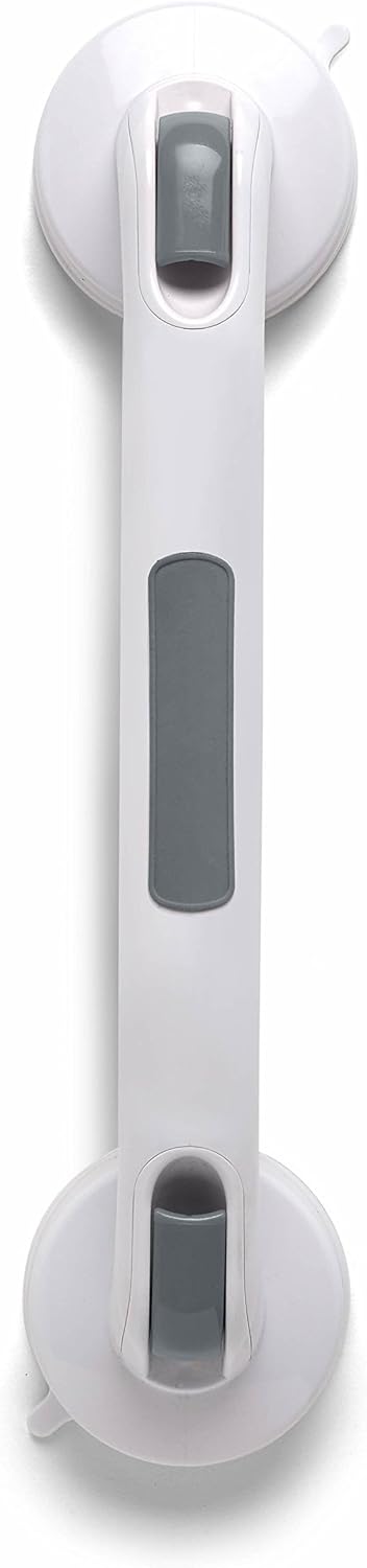 Medline Bath Safety Suction Cup Assist Bar, 12 Inch - Secure Grip, Easy Installation, Ideal for Medical Patients, Hospitals, Nursing Homes, White