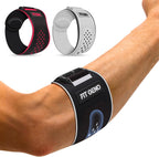 Fit Geno Elbow Brace for Tennis & Golfer's Elbow: Adjustable Elbow Strap for Tendonitis Pain Relief with Compression Pad - Support for Sports Men and Women - Forearm 10''-15.5'', 1 Pack, Black