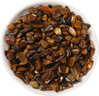 Natural Tiger's Eye Tumbled Chips Crushed Crystal Stone, 7-9mm Polished Healing Crystal Chips Healing Reiki Crystal Jewelry Making Home Decoration