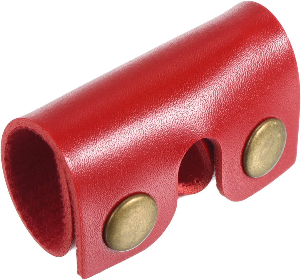 PATIKIL Leather Razor Head Protecting Cover, Double Edge Safety Razor Head Protecting Sheath Shaver Tip Cover for Travel, Red