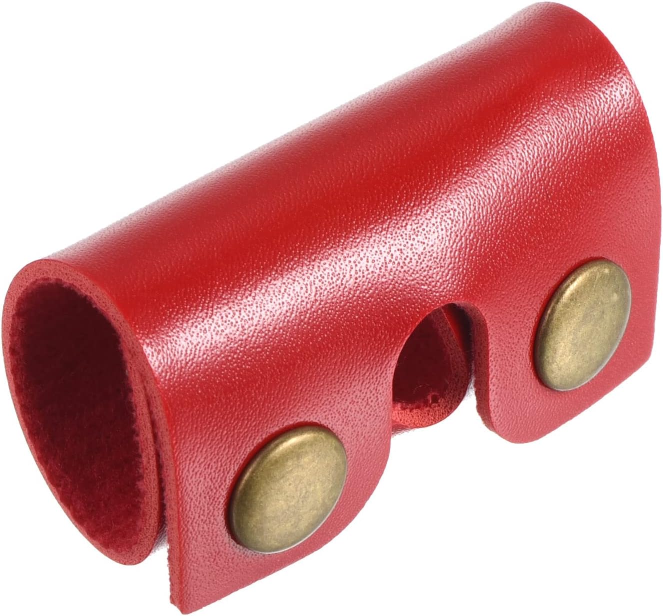 PATIKIL Leather Razor Head Protecting Cover, Double Edge Safety Razor Head Protecting Sheath Shaver Tip Cover for Travel, Red