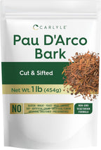 Carlyle PAU D'Arco Bark 1 lb Bag | Cut & Sifted | Vegetarian | Non-GMO, Gluten Free | Bulk Size
