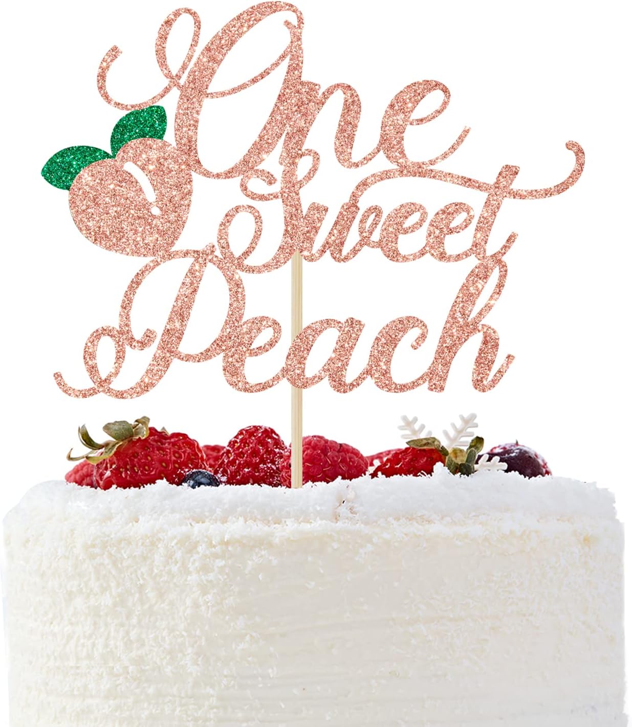 One Sweet Peach Cake Topper, Peach Baby Shower Cake Topper, Sweet as a Peach Baby Shower, Peach First Birthday Party Decorations, Rose Gold Glitter
