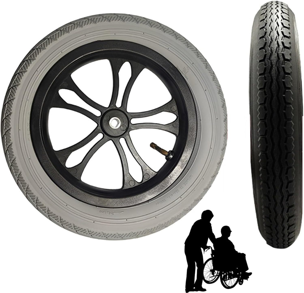 12 Inch Inflatable Wheelchair Rear Wheel, 310x50-203 Replacement Rubber Tire, Electric Wheelchair Wheel Accessories