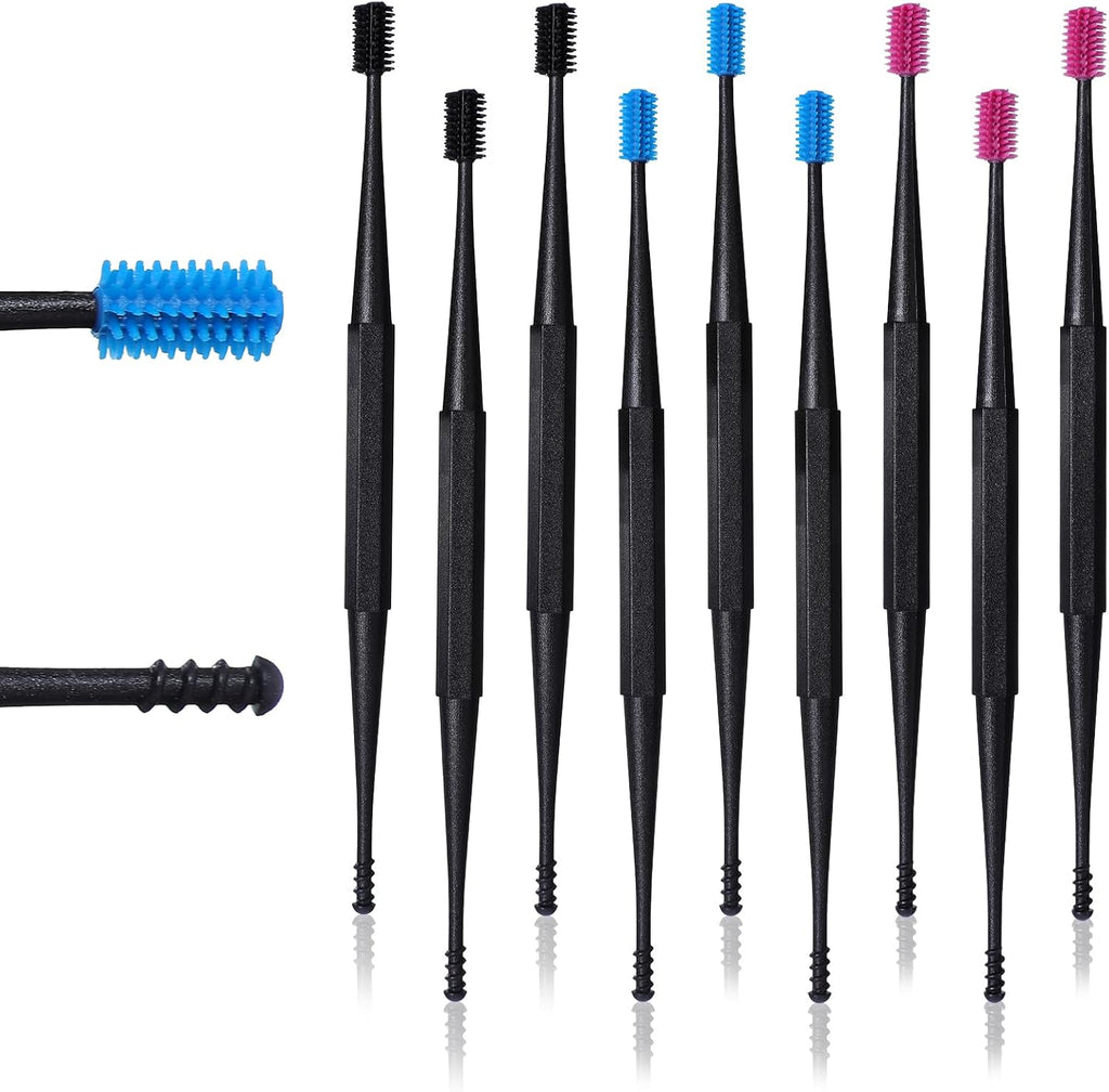 Piriuuo 9 Pcs Ear Wax Removal Tool Spiral Ear Wax Remover Silicone Ear Cleaning Kit Reusable Ear Cleaner Wax Remover for Ears Safe Ear Wax Removal Tool for Olders Adult Kids