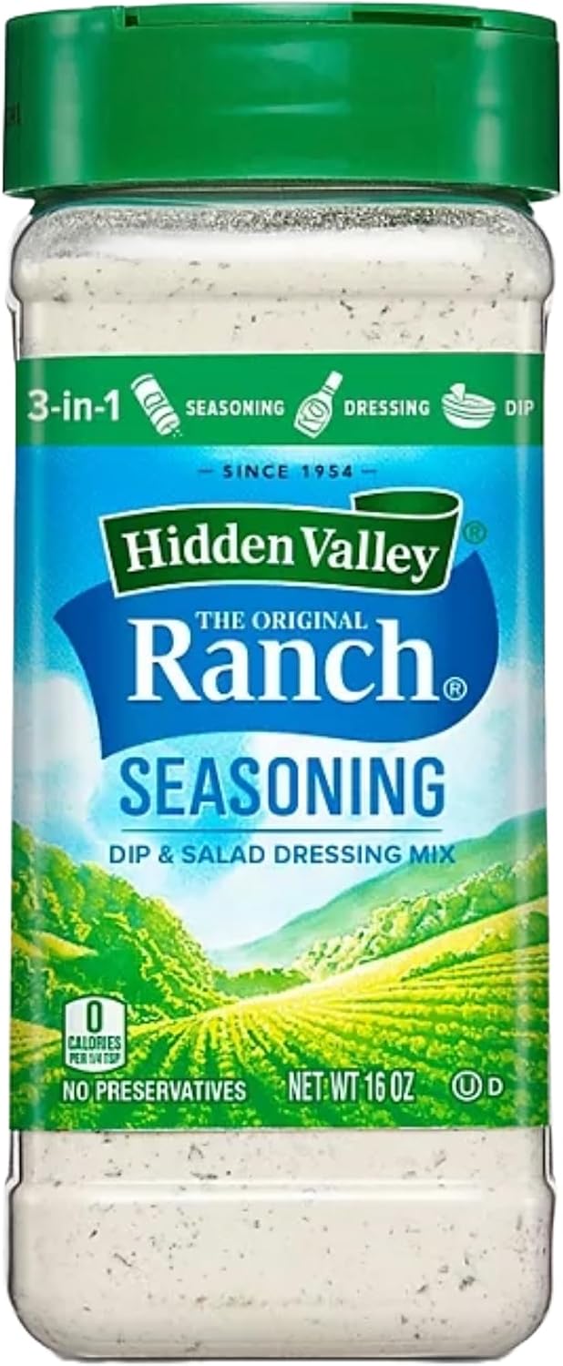 Ranch Seasoning Powder | Hidden Valley Original Ranch Salad Dressing, Seasoning Mix and Dip | Zero Saturated Fat, Trans fat and Cholesterol | with the Hint of Creamy Buttermilk & Keto Friendly | 16 Fl oz Shaker Bottles | BETRULIGHT Value Pack of 2