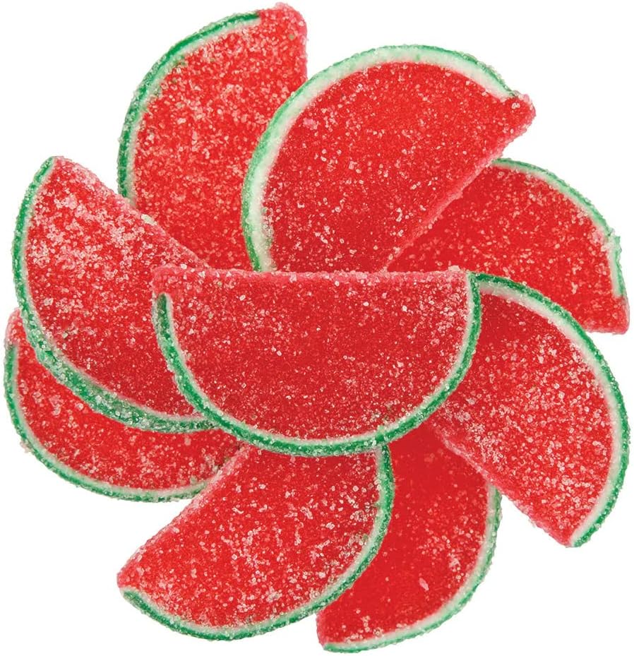 NY Spice Shop Watermelon Fruit Slices Candy - 8 Ounce Sweet Flavor Chewy Jelly Fruit Slices Candy - Old Fashioned Sliced Watermelon Fruits Gummies - Gummies Fruits Snacks for Holiday Gifting