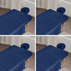 4 Sets Premium Microfiber Massage Table Sheets Set, 3 Piece Set Soft Massage Table Cover, Ultra-Light Massage Sheets Sets Include Flat Sheet, Fitted Sheet, and Fitted Face Rest Cover, Blue