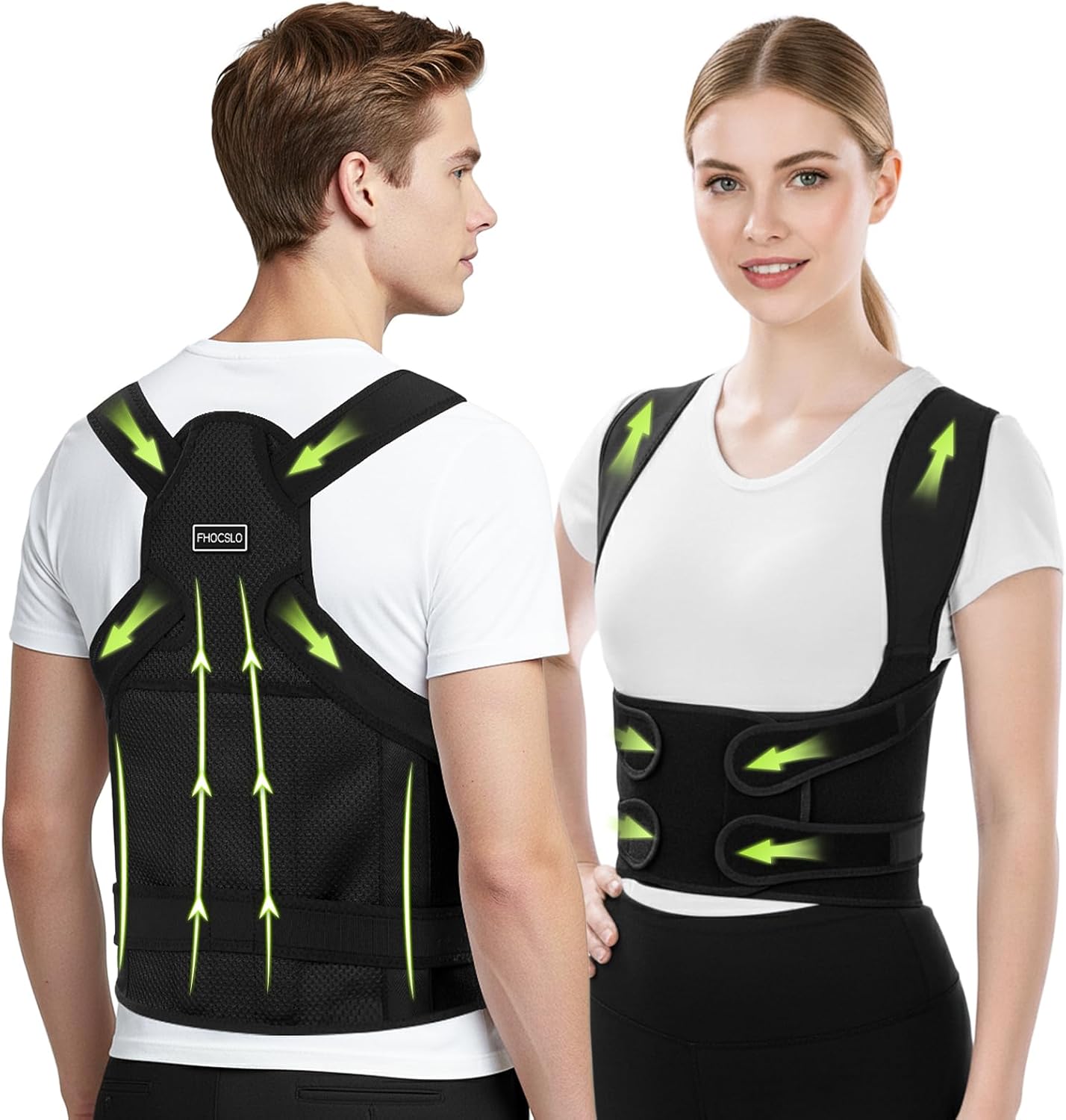 Back Brace Posture Corrector for Women and Men, Full Back Support Straps Straightener, Hunchback Improve Posture-Shoulder, Lumbar and Upper Lower Back Pain Relief (Black, M)