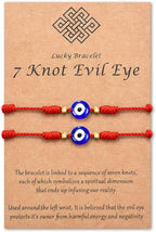Tarsus (Ver.3) Evil Eye 7 Knot Lucky Bracelets Adjustable Red String Amulet for Women Men