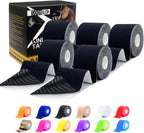 SOON GO Kinesiology Tape Pro 5 Rolls, 2 Inch High Elasticity Sports Tape Therapeutic Pain Relief–Physio Tape for Muscle Recovery & Joint Support, Waterproof & Hypoallergenic & Breathable–Black