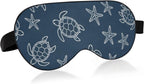 Burbuja Turtles Starfishes Sleep Mask for Women Men, Cooling Eye Mask Side Sleeper Blackout Blindfold with Adjustable Elastic Strap for Traveling
