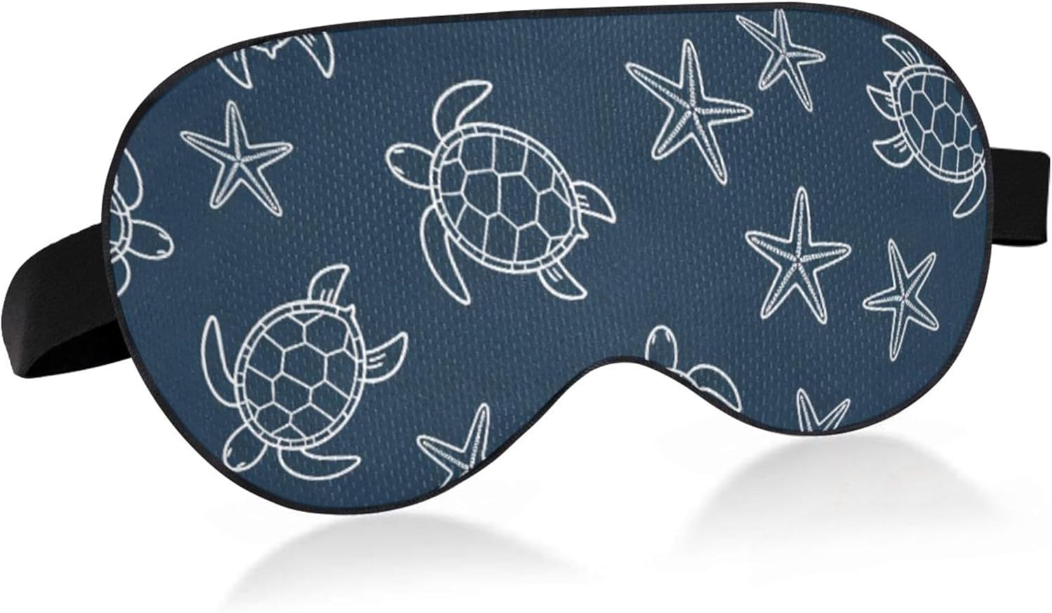 Burbuja Turtles Starfishes Sleep Mask for Women Men, Cooling Eye Mask Side Sleeper Blackout Blindfold with Adjustable Elastic Strap for Traveling