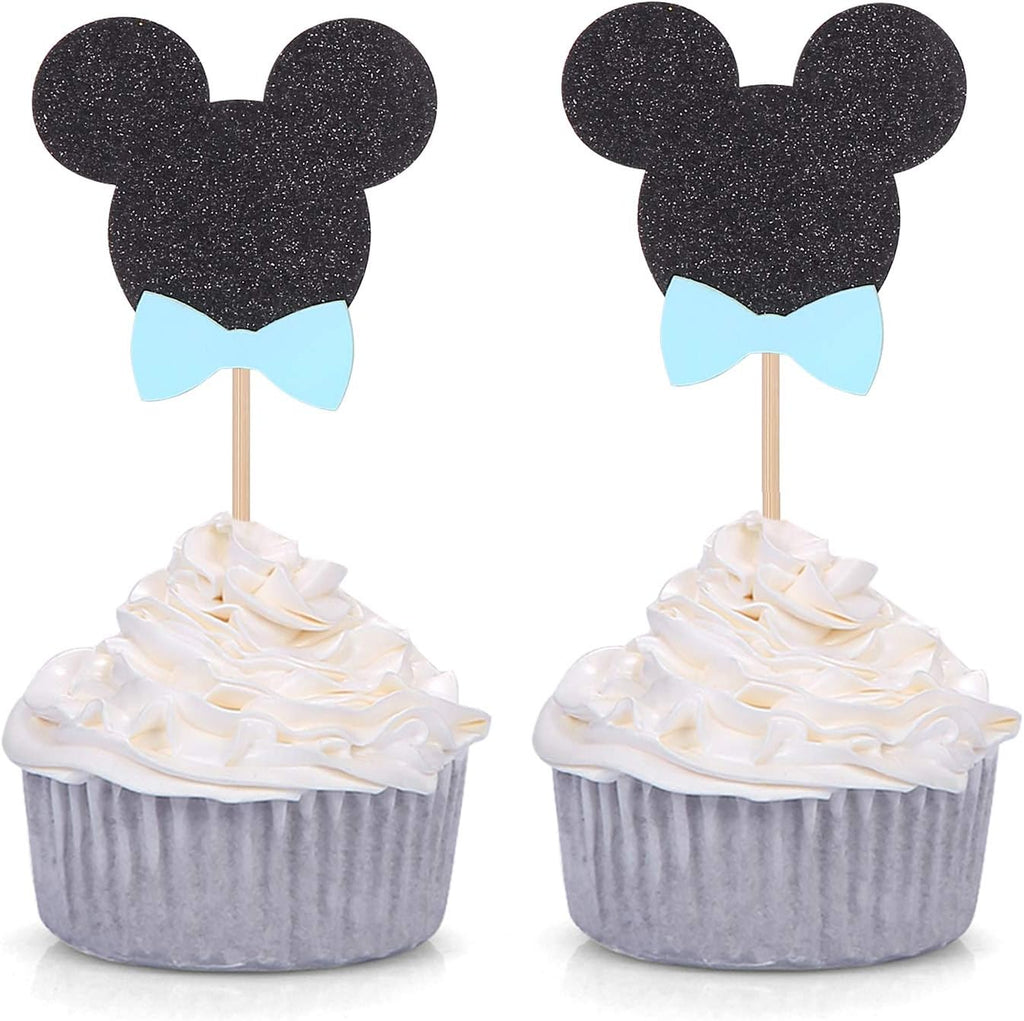 24 Counts Minnie Mouse Inspired Cupcake Toppers Male Baby Shower Party Picks