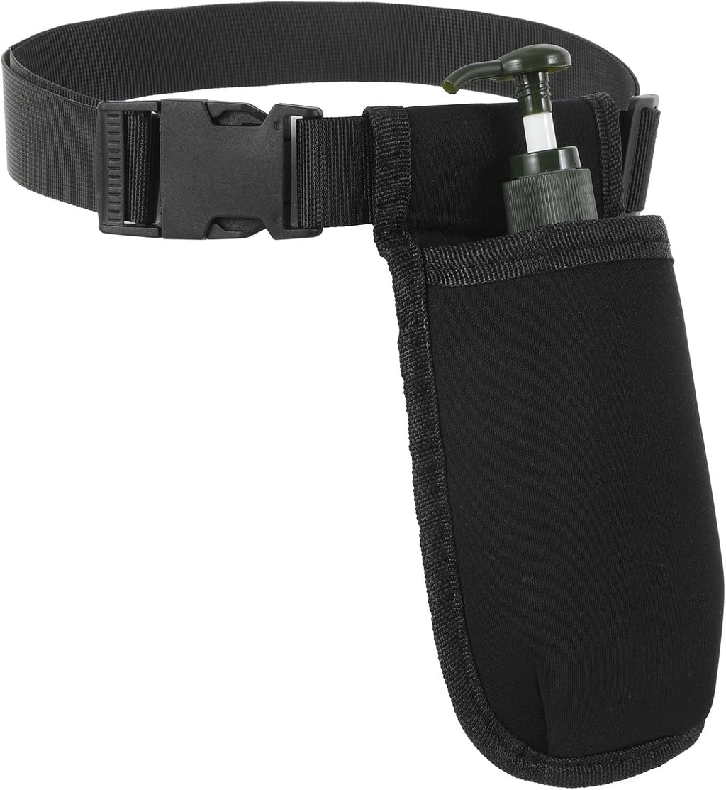 Professional Massage Therapist Holsters with Adjustable Belt, Single Massage Bottle Bag Portable Lotion Oil Waist Holder Organizer for Beauty Salons, Hospitals, Spas Therapy Supplies (Black)