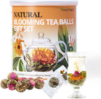 Blooming Tea Gift Set, 10 Unique Varieties Flowering Tea Balls, VitalForest Individual Packing Handmade Blooming Green Tea with Flowers for Anniversary, Valentine, Birthday