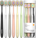 Extra Soft Toothbrush for Adults with Wide Head – Ultra Soft Nano Bristles, Gentle Manual Toothbrush with Cover for Sensitive Teeth and Gums, 6 Pack, Multi-Color, for Travel and Daily Use