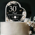 30th Wedding Anniversary Acrylic Cake Topper, 30 th Pearl Anniversary Decorations, 30 Wedding Topper, 30 Years Of Marriage Gifts, Wedding Keepsake Gift