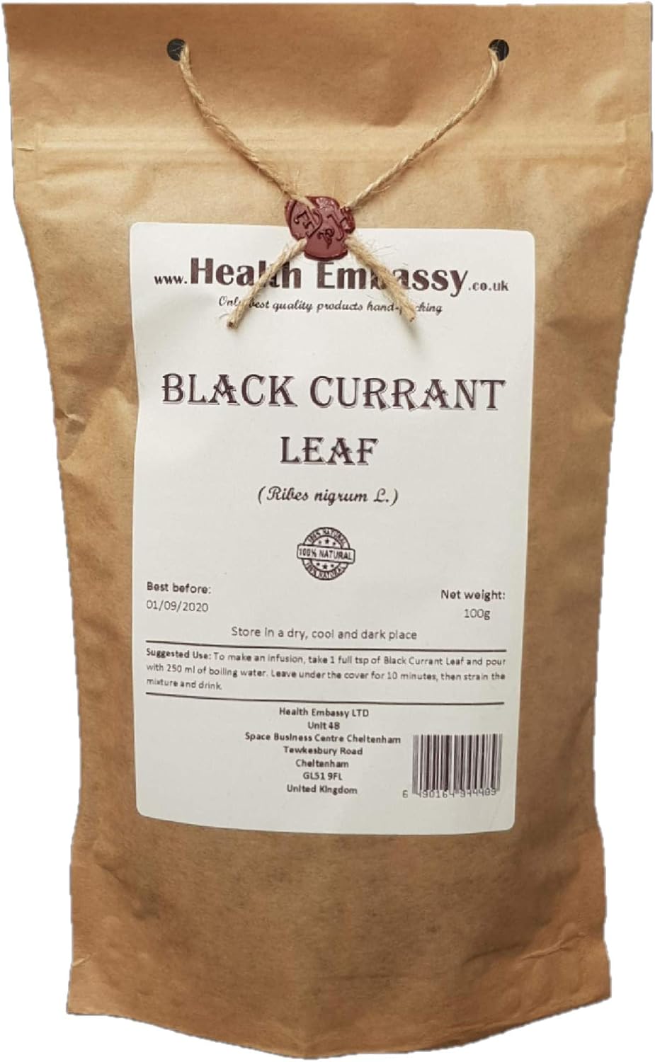 Health Embassy Black Currant Leaf Tea | Ribes nigrum L | Herbal Tea (50g)