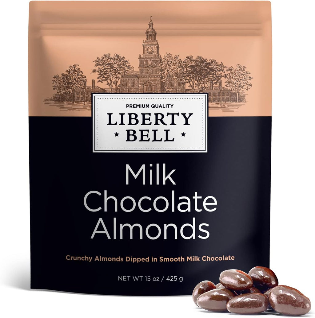 Milk Chocolate Covered Almonds | 15 Oz Bag | Roasted Chocolate Covered Nuts | Creamy & Crunchy Snack Nuts | Office Candy, Gourmet Party Favor & Gift Basket Filler