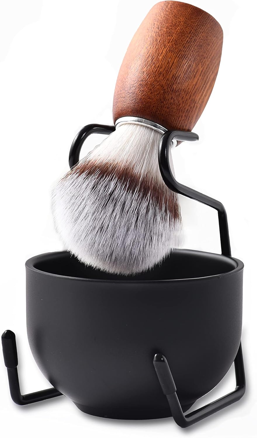 Shaving Brush Set for Men, 3pcs Shaving Set Includes Shaving Brush Shaving Bowl and Brush Stand