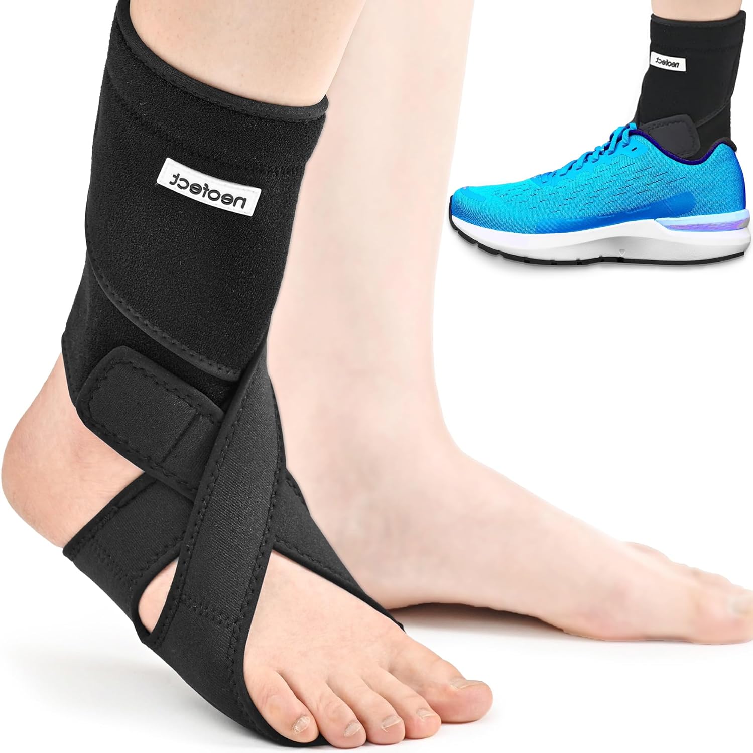 NEOFECT Drop Foot Brace - Adjustable AFO Ankle Brace for Walking & Stroke Recovery, Breathable Material for Ankle and Foot Support, Comfortable Design (Large/Right)