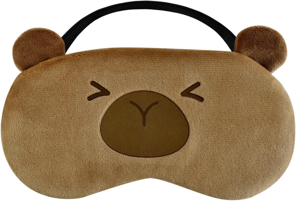 Cute Eye Mask for Sleeping, Cartoon Capybara Sleep Mask, Funny Novelty Plush Blindfold Sleep Eye Cover for Girls Boys Women Men, Night Nap Travel