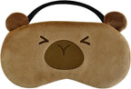 Cute Eye Mask for Sleeping, Cartoon Capybara Sleep Mask, Funny Novelty Plush Blindfold Sleep Eye Cover for Girls Boys Women Men, Night Nap Travel