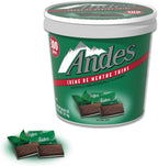 Andes Creme De Menthe Thin Mints - 300 Count - Bulk After Dinner Mints - Rectangular Chocolate Sandwich Mint Candies - 3.12 LB Tub