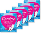 Carefree Cotton Feel Flexiform Panty Liners with Fresh Scent and 100% Breathable for Everyday Freshness and Soft Comfort 56 Count