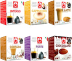 Caffè Tiziano Bonini Bonini Dolce Gusto Compatible Variety Pack Coffee Pods. Blends Inc. Espresso Intenso & Forte, Cappuccino, Cortado, Hot Chocolate. (Pack of 6, Total 96 pods)