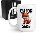 Hogg For Fox Sake Mug, 15 oz Ceramic Sarcastic Coffee Cup, Oh For Fox Sake Coffee Mug, Funny Office Gifts, Funny Work Gifts