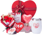 Mothers Day Gifts Mom Gifts Birthday Gifts Box for Girlfriend Wife Lover Valentine's Day Gifts for Women Heart-shaped Red Rose Love Gift Basket Love You Present Wedding & Engagement Anniversary Roman