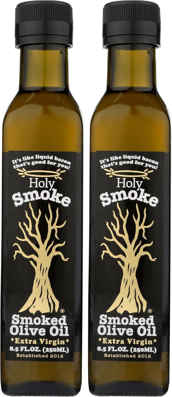 HOLY SMOKE Smoked Extra Virgin Olive Oil, 8.5 FZ (Pack of 2)