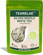 TEARELAE - Silver Needle White Tea Loose Leaf - 4oz/113g - Chinese Yunnan Premium Loose White Tea Leaves - Bai Hao Yin Zhen - Low Caffeine - Gentle Woody Aroma