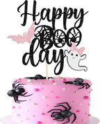 1 Pack Happy Boo Day Halloween Cake Topper Glitter Ghost Cake Pick Baby Shower Birthday Party Cupcake Decoration Supplies Pink