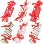 STEFORD Christmas Candy Paper Gift Boxes, 24PCS Christmas Candy Gift Treat Bags with Red Ribbon for Xmas Party Supplies