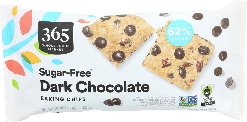 365 by Whole Foods Market, Sugar-Free Dark Chocolate Baking Chips, 10 Ounce
