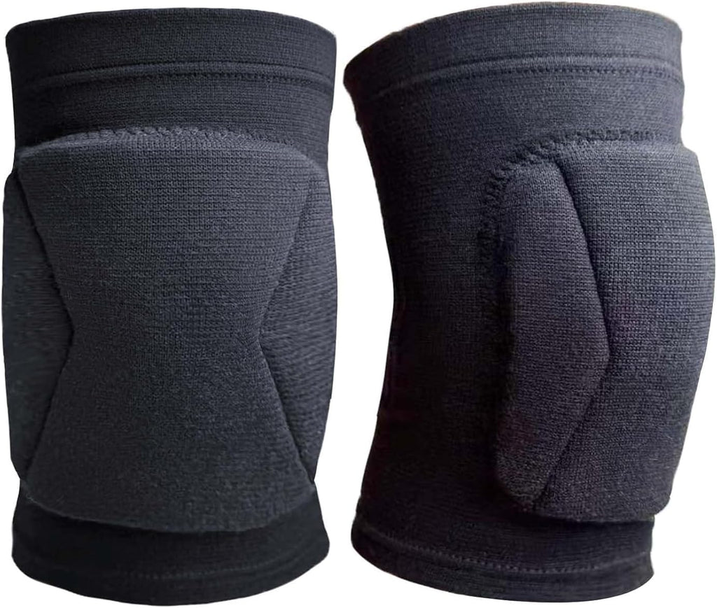 XXL Knee Pads for Volleyball Women & Men, Dance Kneepads for Football Basketball, Soft Padded Knee Sleeve for Skating Wrestling Skateboarding, Elastic & Protective Knee pad for Adult Sports, Black 2XL