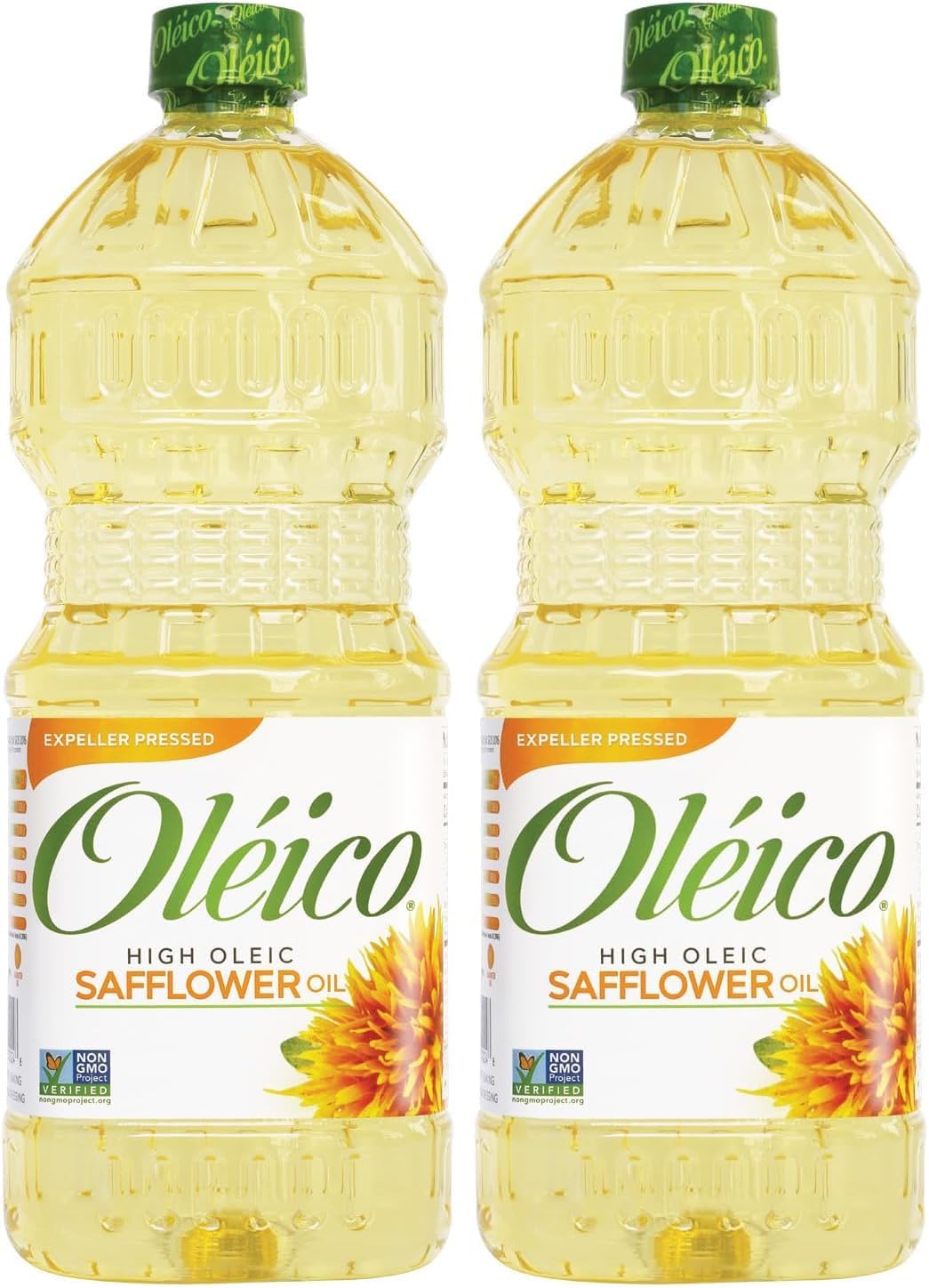 Oleico - High Oleic, Non GMO Certified, Kosher Verified, Expeller Pressed, High Heat Stable Safflower Oil, Bottle of 32.3 fl oz (Pack of 2)