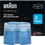 Braun Clean & Renew Refill Cartridges CCR, Replacement Shaver Cleaner Liquid Solution for Clean&Charge System, Pack of 4