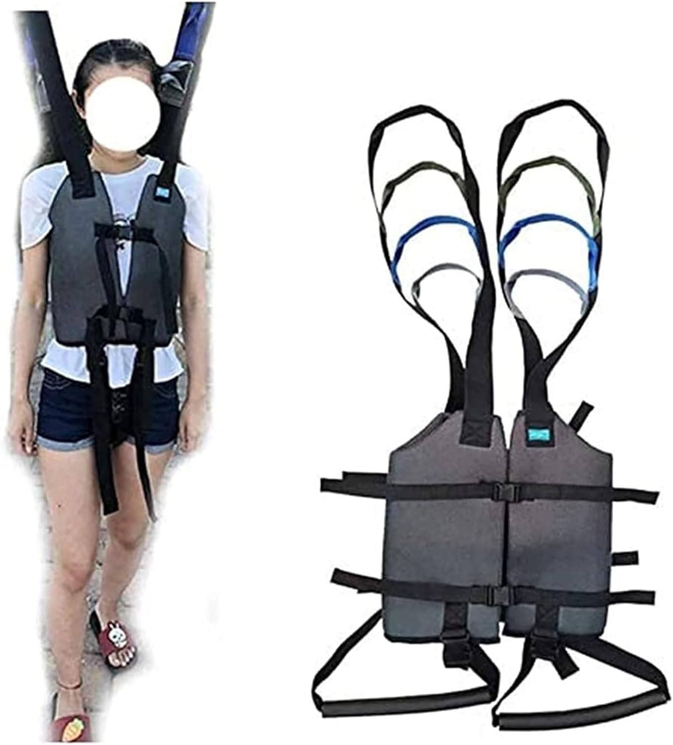 CEEBUS Toileting Sling, Comfort Padded Patient Lift Walking Sling,Standing Walking Aids Divided Leg Sling Gait Belt, Supports Leg Trainers Exercise