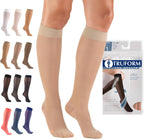 Truform Sheer Compression Stockings, 15-20 mmHg, Women's Knee High Length, 20 Denier, Nude, Small