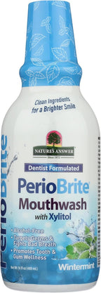 Nature's Answer Periobrite Winter Mint Mouthwash | Promotes Healthy Teeth & Gums| Fights Bad Breath | Fluoride-Free, Alcohol-Free, Gluten-Free & Vegan| No Artificial Preservatives 16oz