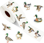 JarThenaAMCS 1000Pcs Mallard Duck Stickers Watercolor Duck Hunting Adhesive Label Decals for Birthday Baby Shower Party Card Envelope Sealing, 1.5 Inch