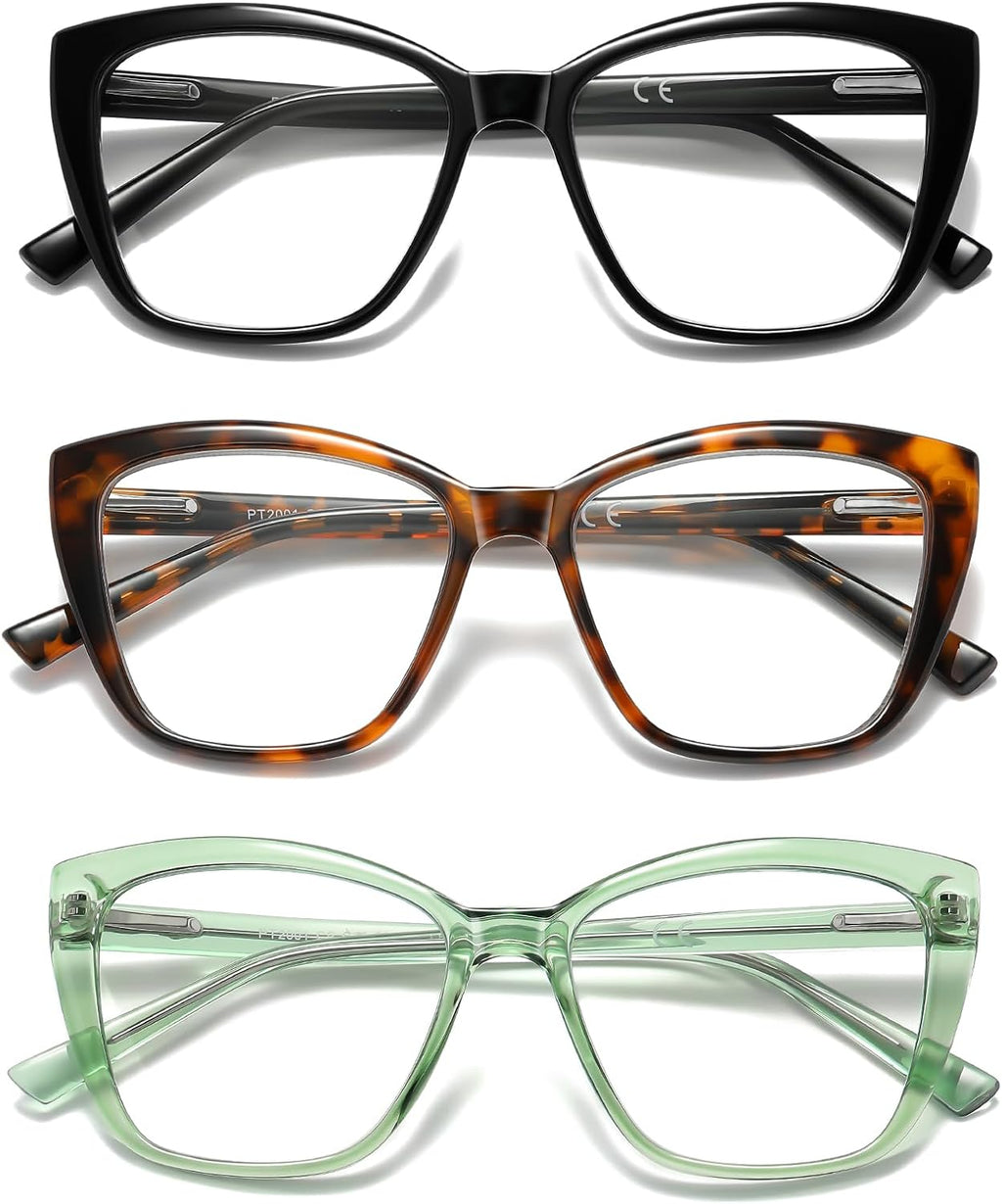 Oversized Reading Glasses Women Cat Eye Blue Light Computer Reader Stylish Unbreakable Fashion Large Eyewear PT2001A