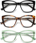Oversized Reading Glasses Women Cat Eye Blue Light Computer Reader Stylish Unbreakable Fashion Large Eyewear PT2001A