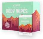 Bar-D Cleansing Face & Body Wipes for Women and Men - Individually Wrapped Biodegradable Shower Wipes with Tea Tree Oil & Aloe Vera (20 Count/Box)