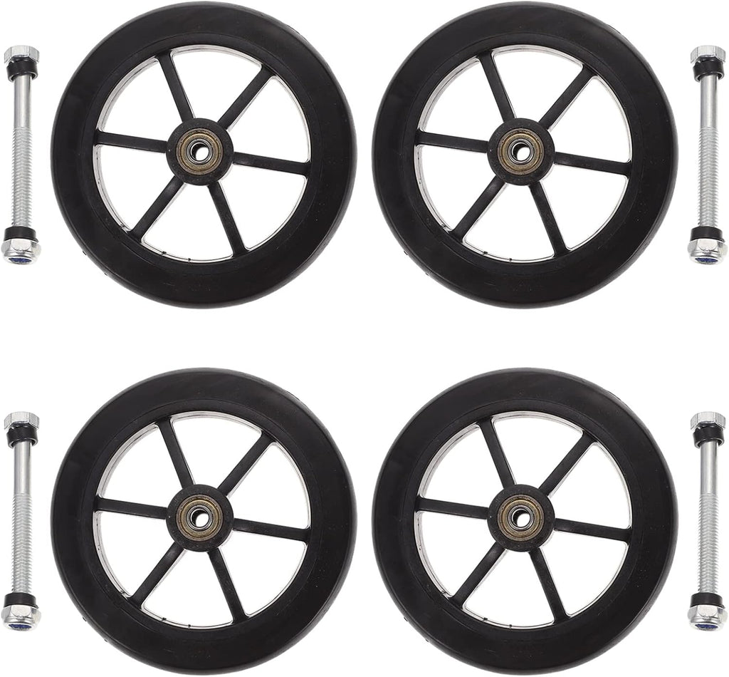 7 Inch Wheels for Walker Replacement Wheels 4Pcs Wheelchair Front Castor Replacement: Drive Walker Parts Universal Fit Black
