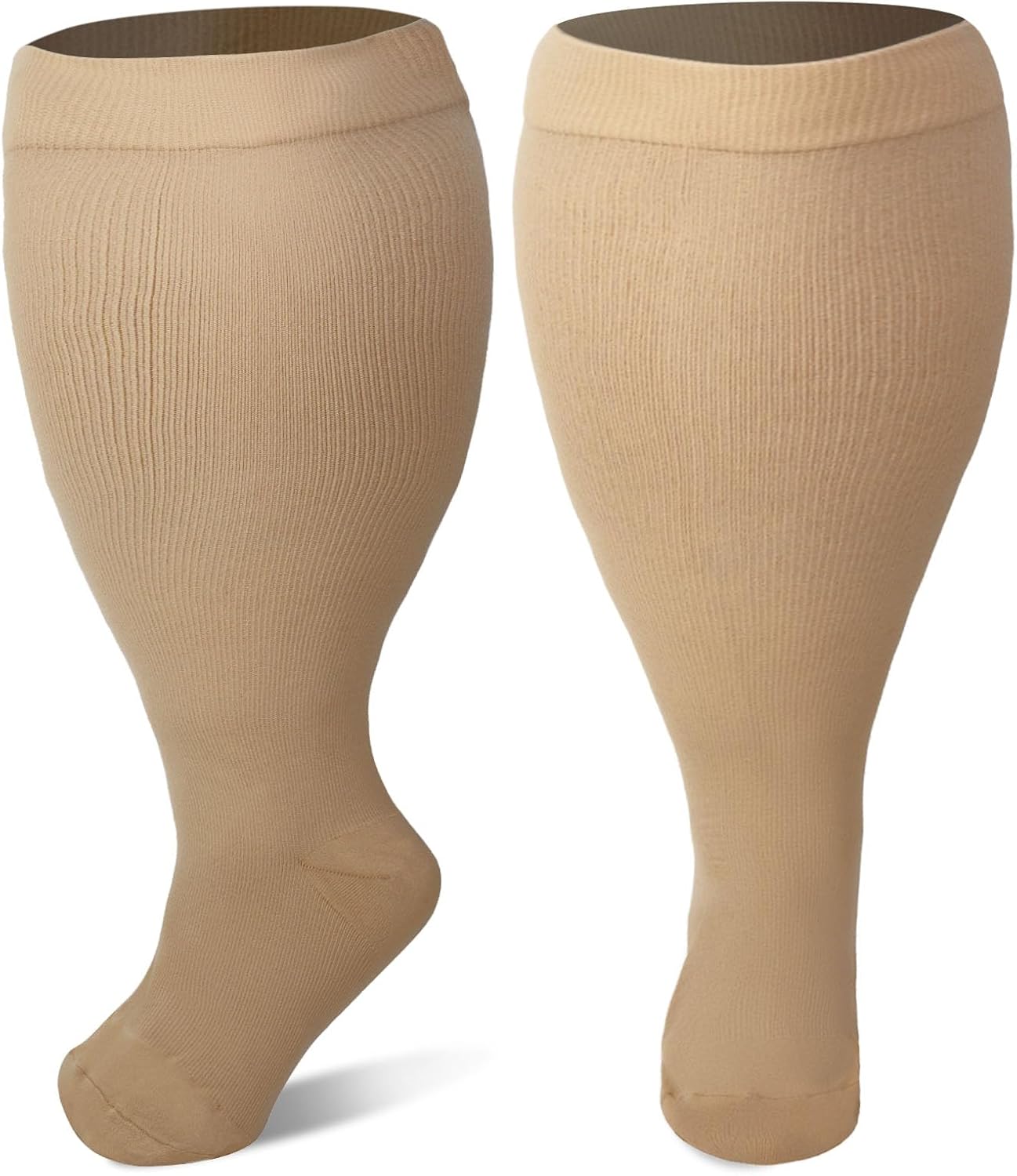 LEOSTEP Wide Calf Compression Socks for Men & Women, Plus Size Knee High Stockings Support for Circulation, Running, Sports